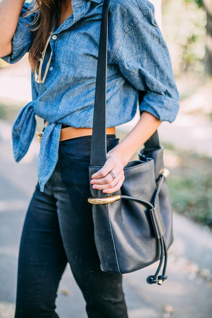 Denim and black